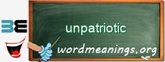 WordMeaning blackboard for unpatriotic